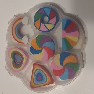 Colorful Eraser Set with Fun Shapes. NWOT